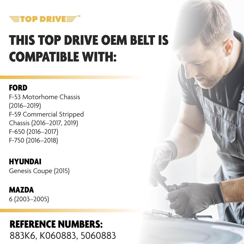 TOP DRIVE , 6PK2245, Premium Engine EPDM Serpentine Drive Belt, Equivalent References - K060883, 5060883 - Image 3